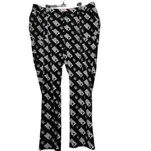 NWT Juicy Couture Black Velour Velvet Logo Crown Print Plus 3X Y2K Style Pants